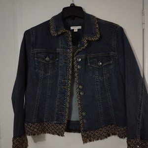 Beautiful Coldwater Creek Jean Jacket With Frilled Edging